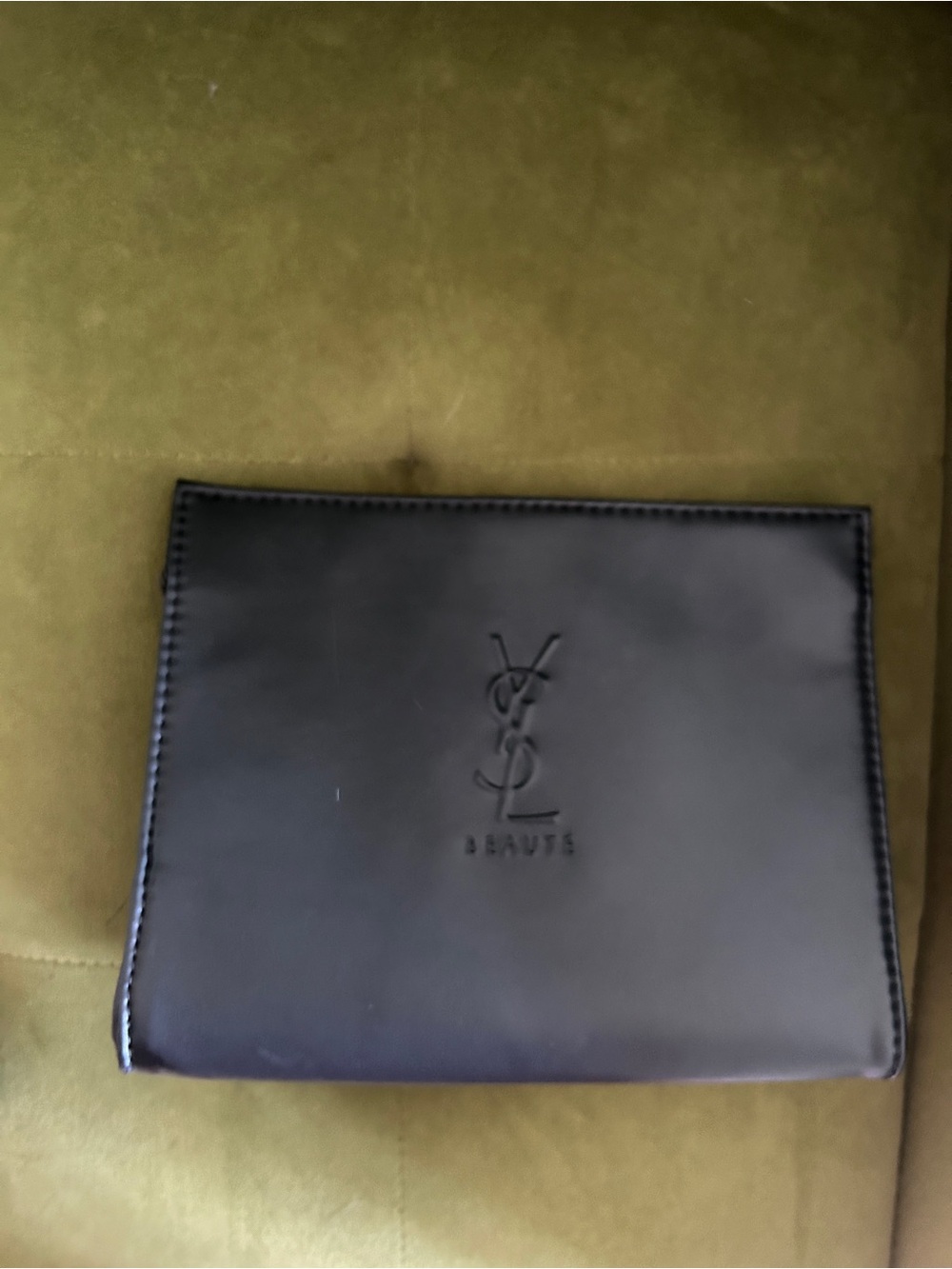 Yves Saint Laurent Black Leather Toiletry Pouch